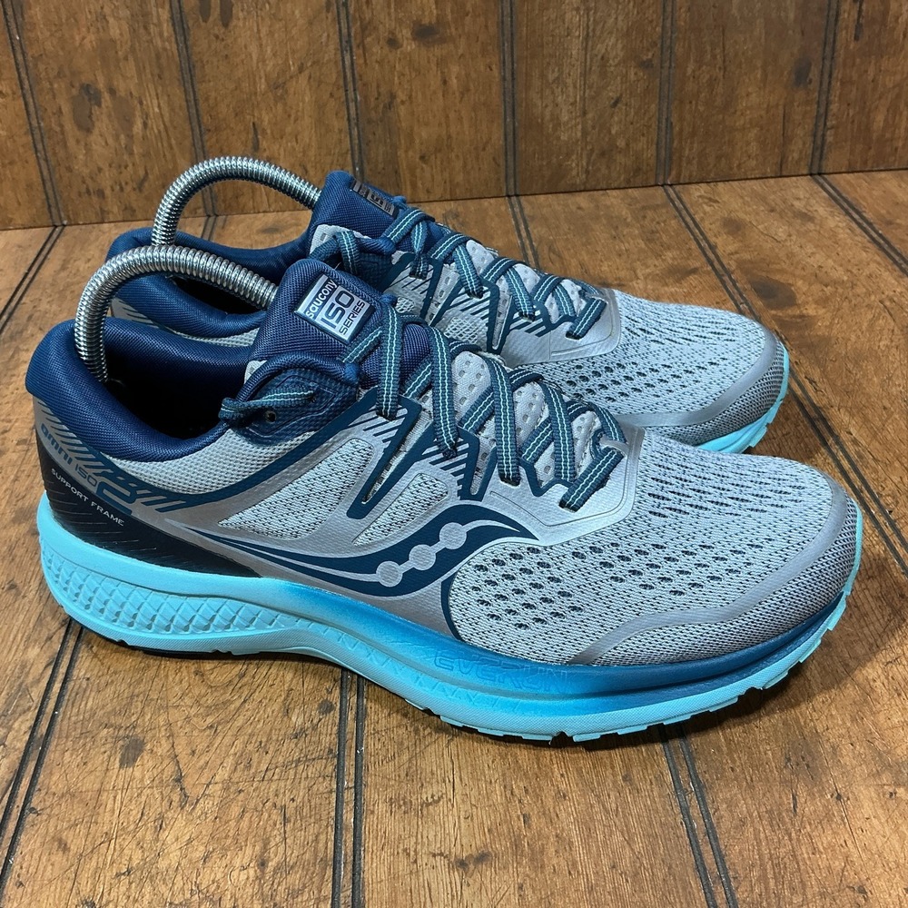 Saucony Omni ISO 2 Gray Blue Running Shoes S10511-25 Lace Up Sneakers Womens 9.5